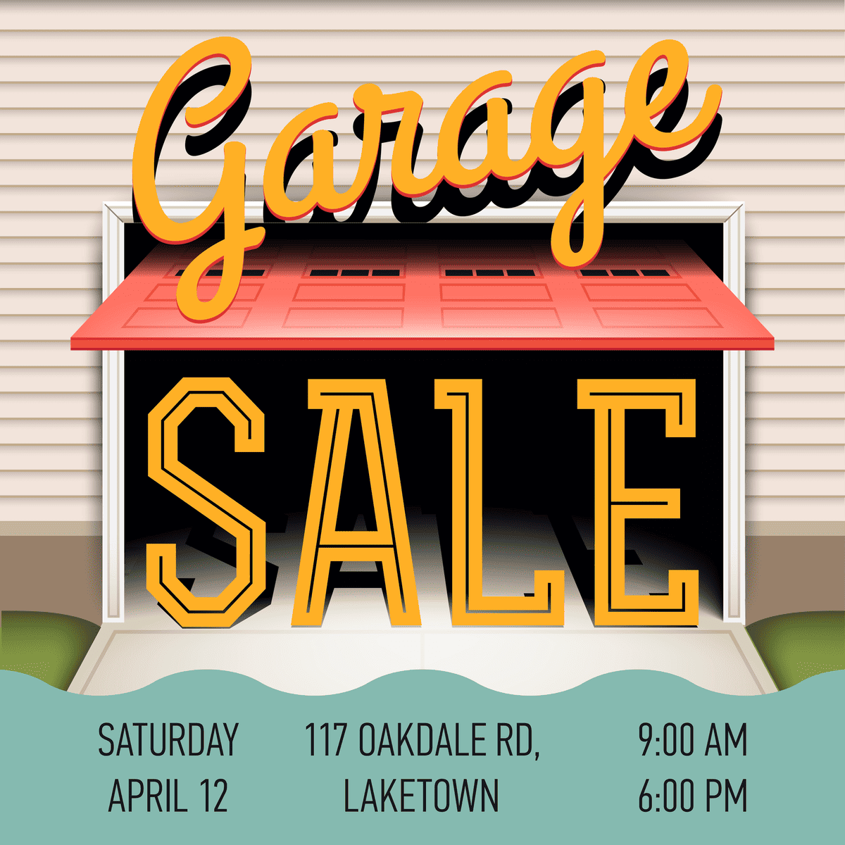Garage sale poster.