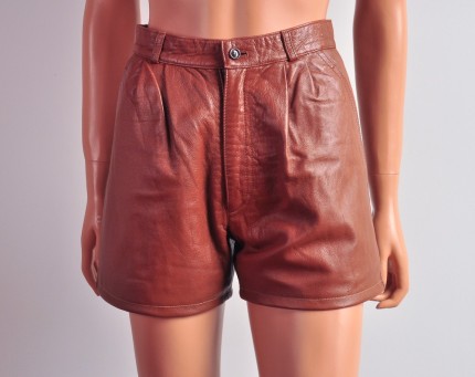 leather vintage shorts