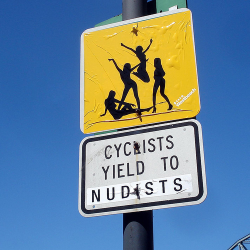 nudist crossing sign