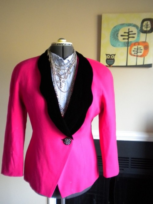 vintage hot pink blazer etsy
