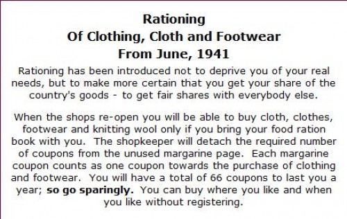 rationing of clothing world war II ad