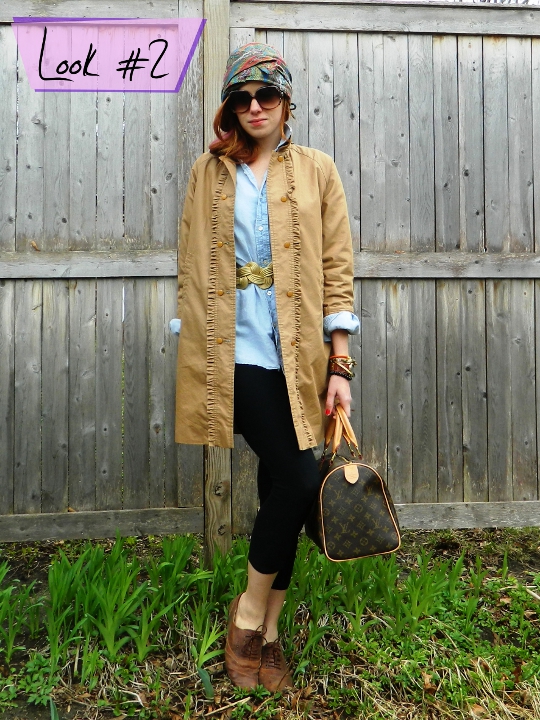 1920s vintage turban styled with trench coat and button down by fashion blogger wore out