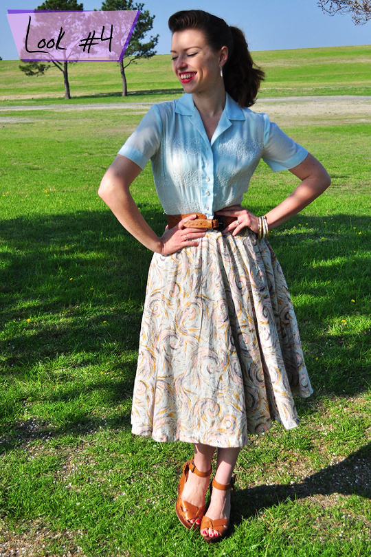1950s vintage shirtwaist dress styled