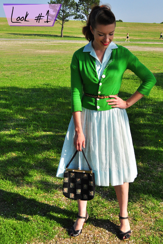 1950s vintage shirtwaist dress styled for day