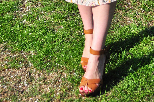 brown ankle strap shoes