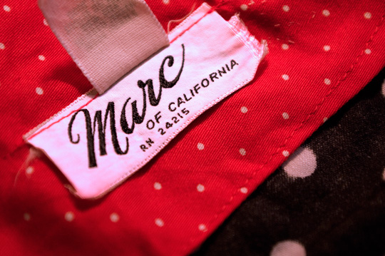 marc of california 1970s vintage clothing label