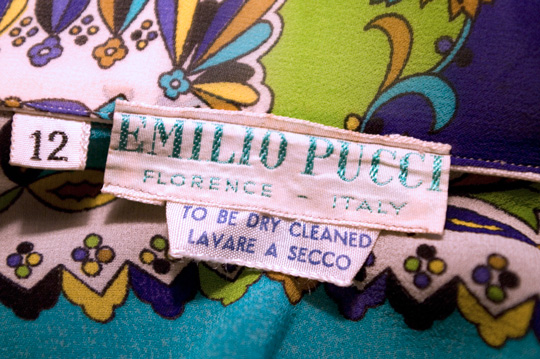 emilio pucci 1960s vintage tag