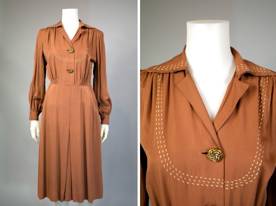 vintage gabardine dress from 1940s