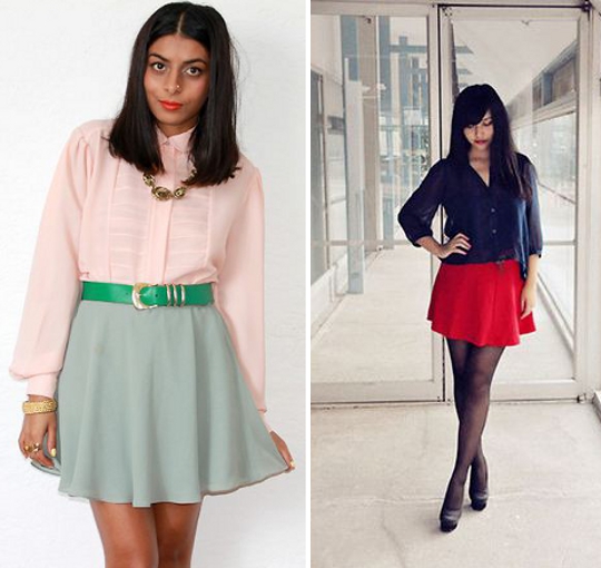 mini skirts worn by bloggers