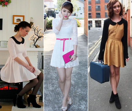 peter pan collars worn by bloggers