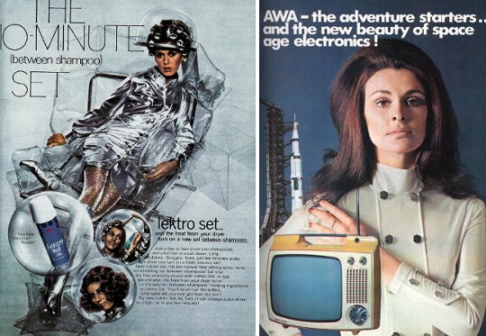 60s mod fashion futuristic advertising
