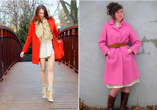 60s mod fashion swing coat