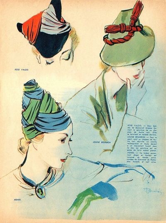 1930s fashion advertisement for hats