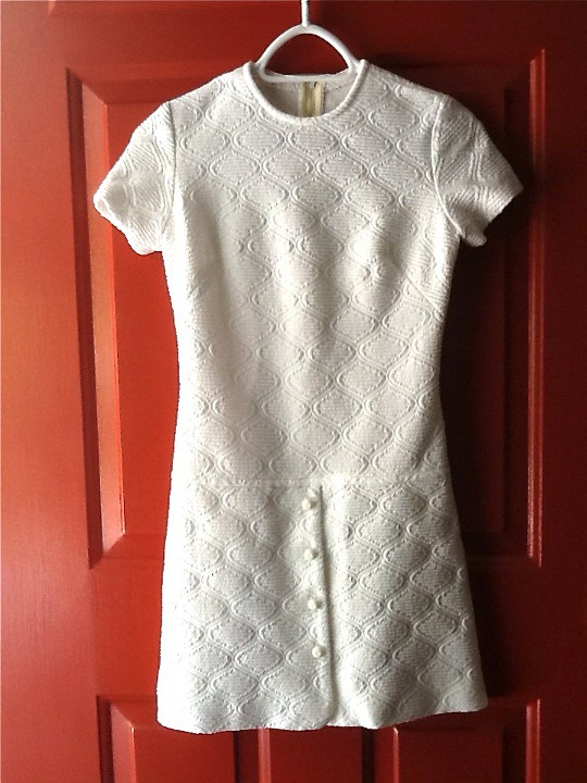 1960s mod white dress