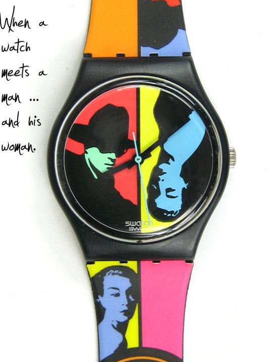 vintage swatch watch with faces