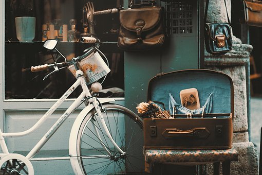 Bicicleta, Vintage, Calle, Tienda, Retro