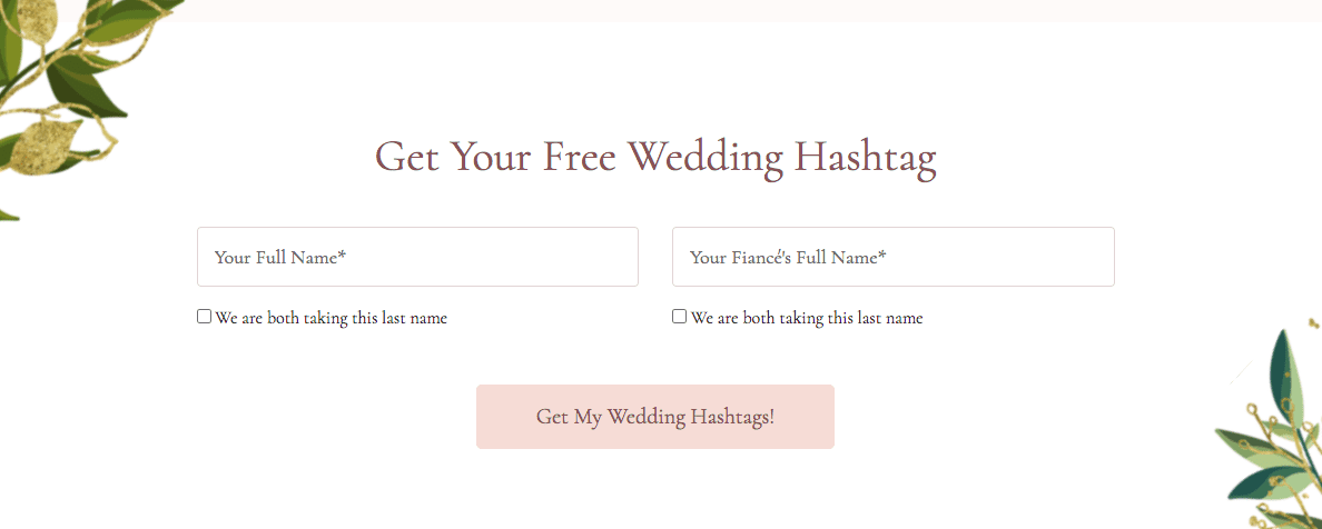 Wedding Hashtag Generator