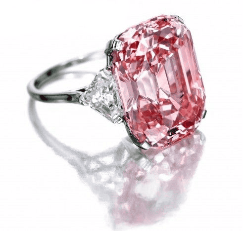 The Graff Pink diamond set in a platinum ring