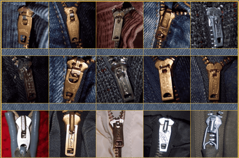 Vintage zippers