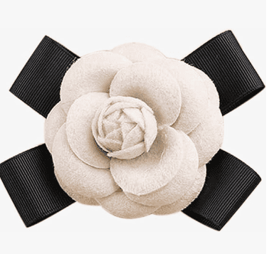 80Hou Elegant Wool Camellia Flower Brooch.